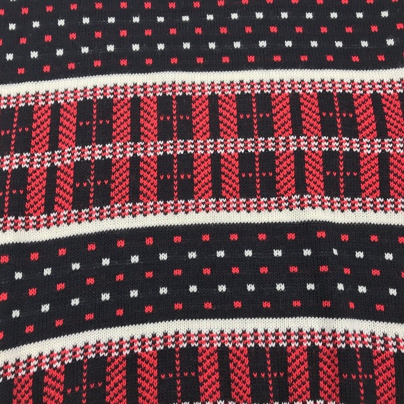 VTG AMERICAN PRIDE Sweater Men S Black Red Geometric ColorBlock 80s 90s MADE USA - Picture 7 of 16